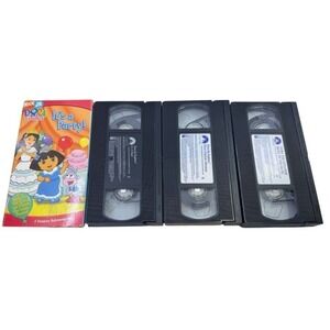 Dora the Explorer VHS Lot of 3 Its a Party Fairytale Adventure Move to the Music